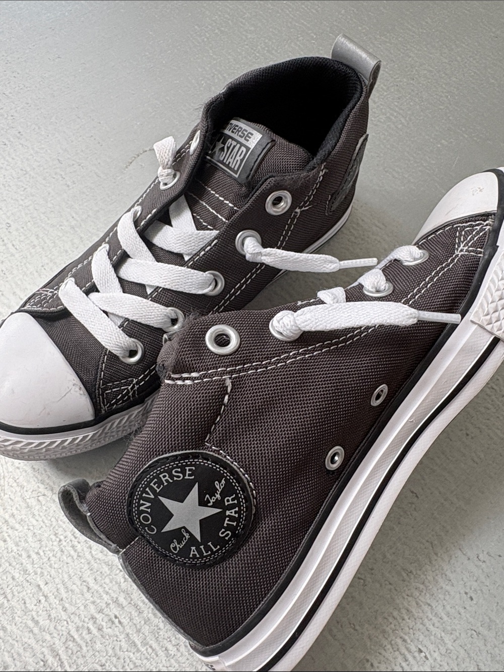 Converse Kids Brown and White High-Top Sneakers